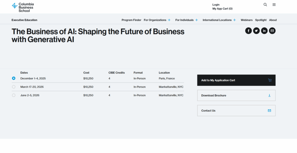 Columbia Business School – Artificial Intelligence and Business Strategy