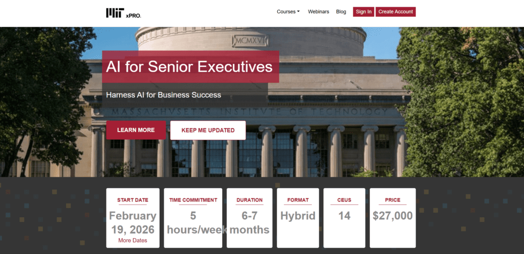 MIT xPRO AI for Senior Executives Program