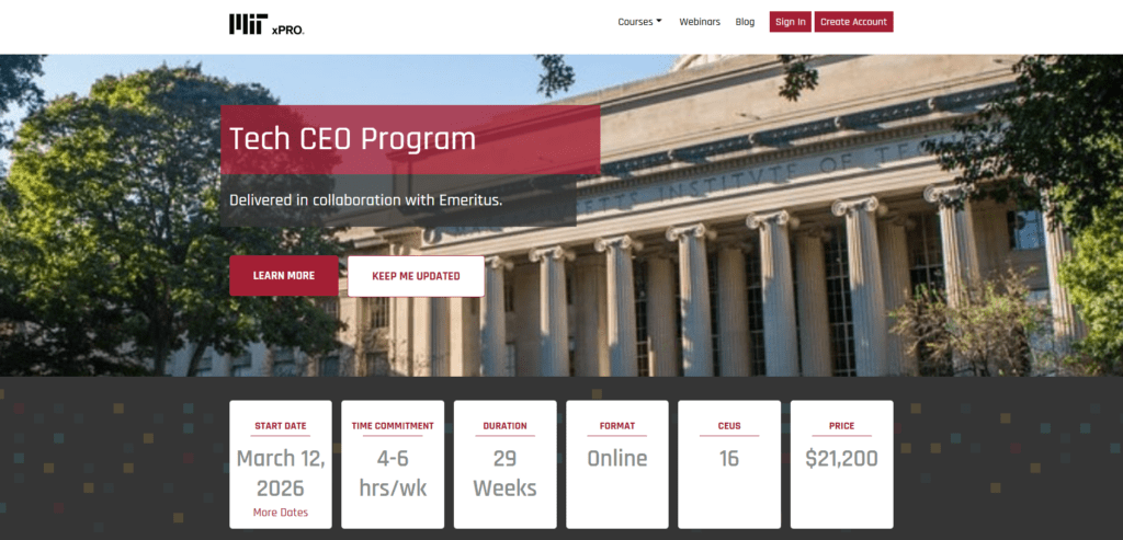 MIT xPRO Tech CEO Program: AI Leadership and Strategy