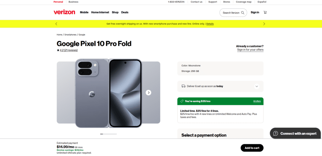 Google Pixel Fold Pro 5G with Gemini 3 AI Suite