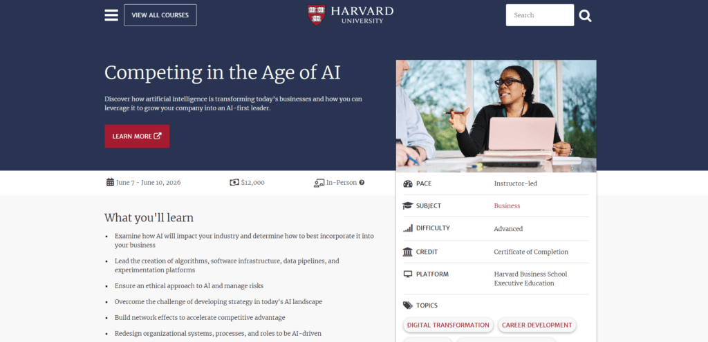 Harvard Business School Online: Competing in the Age of AI