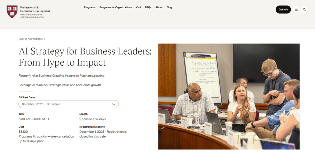 Harvard Division of Continuing Education: AI Strategy for Business Leaders