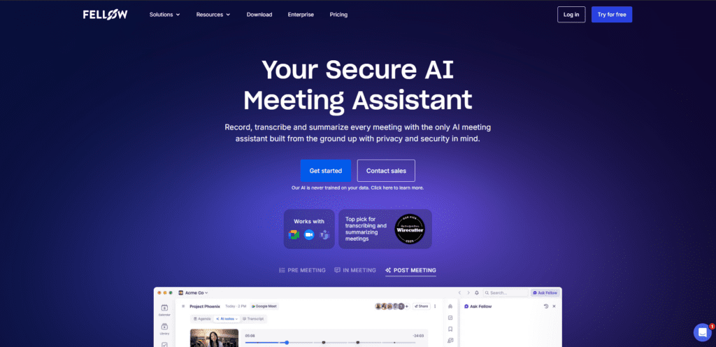 Fellow 5.0: AI Meeting Assistant for Productivity Enhancement