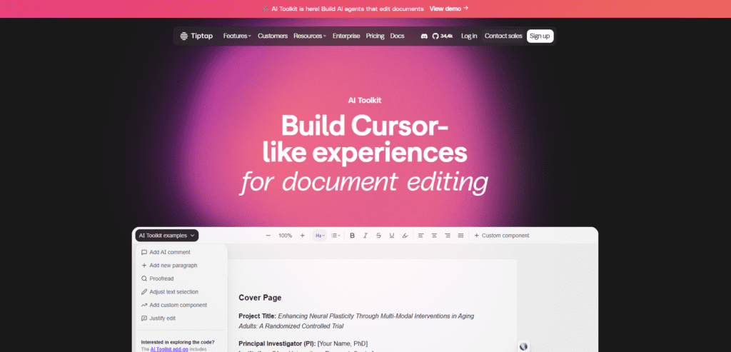 AI Toolkit by Tiptap: Integrated AI for Document Workflow Enhancement