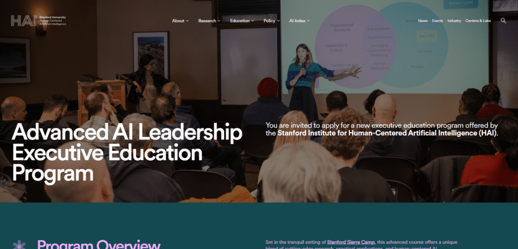 Stanford HAI Advanced AI Leadership Executive Education