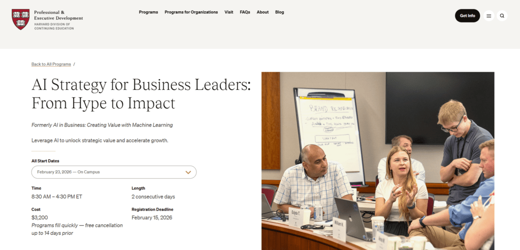 AI Strategy for Business Leaders – Harvard Division of Continuing Education