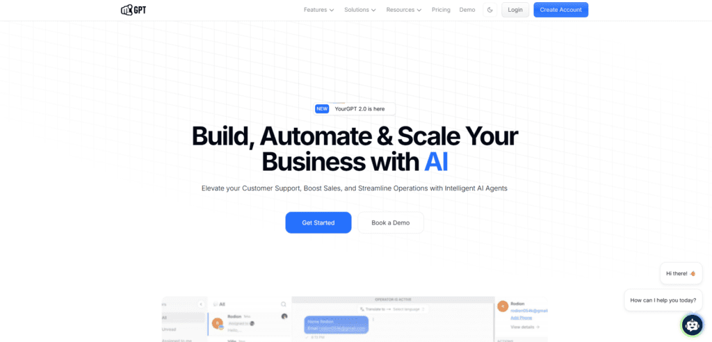 YourGPT 2.0 — No-Code AI Assistant Builder for Core Business Functions