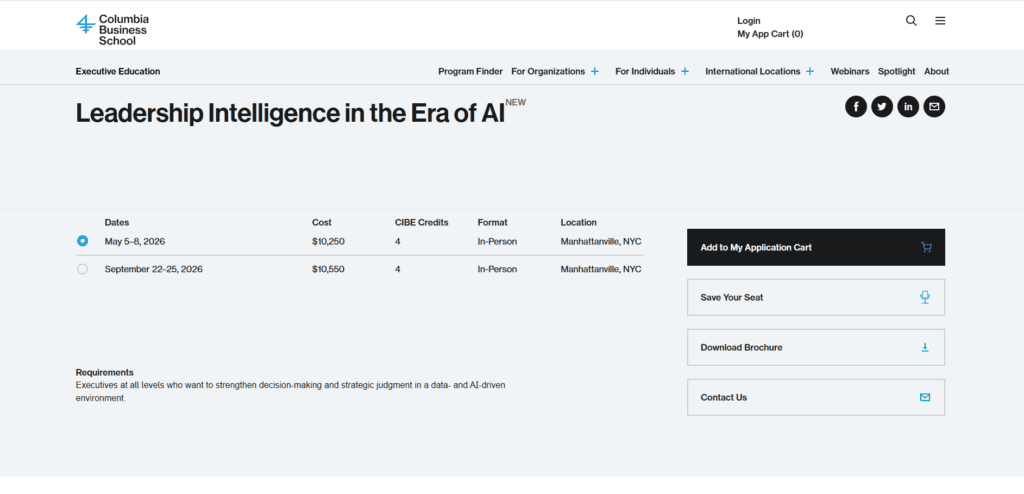 Columbia Business School Executive Education: AI and Analytics for Executives