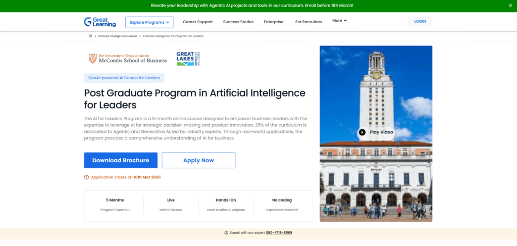 Great Learning Executive Program in AI for Business Leaders