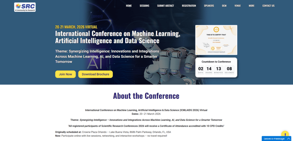 International Conference on Machine Learning, Artificial Intelligence & Data Science