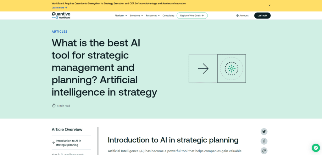 Quantive StrategyAI: AI-Powered Continuous Strategic Management