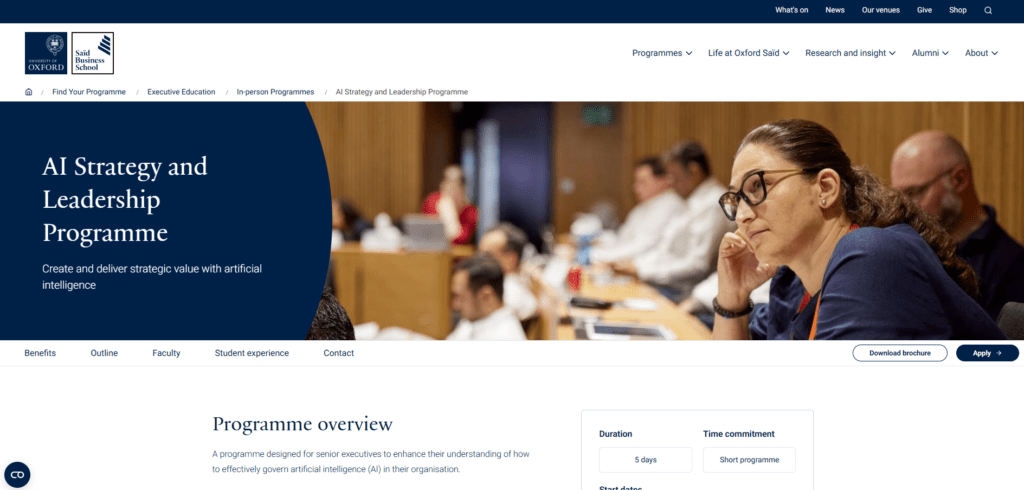 Oxford Saïd Business School: AI and Business Strategy