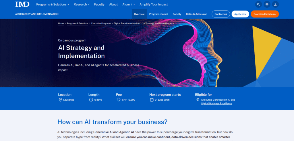 IMD Business School: AI for Business Leaders