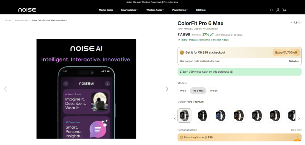 Noise ColorFit Pro 6 Max