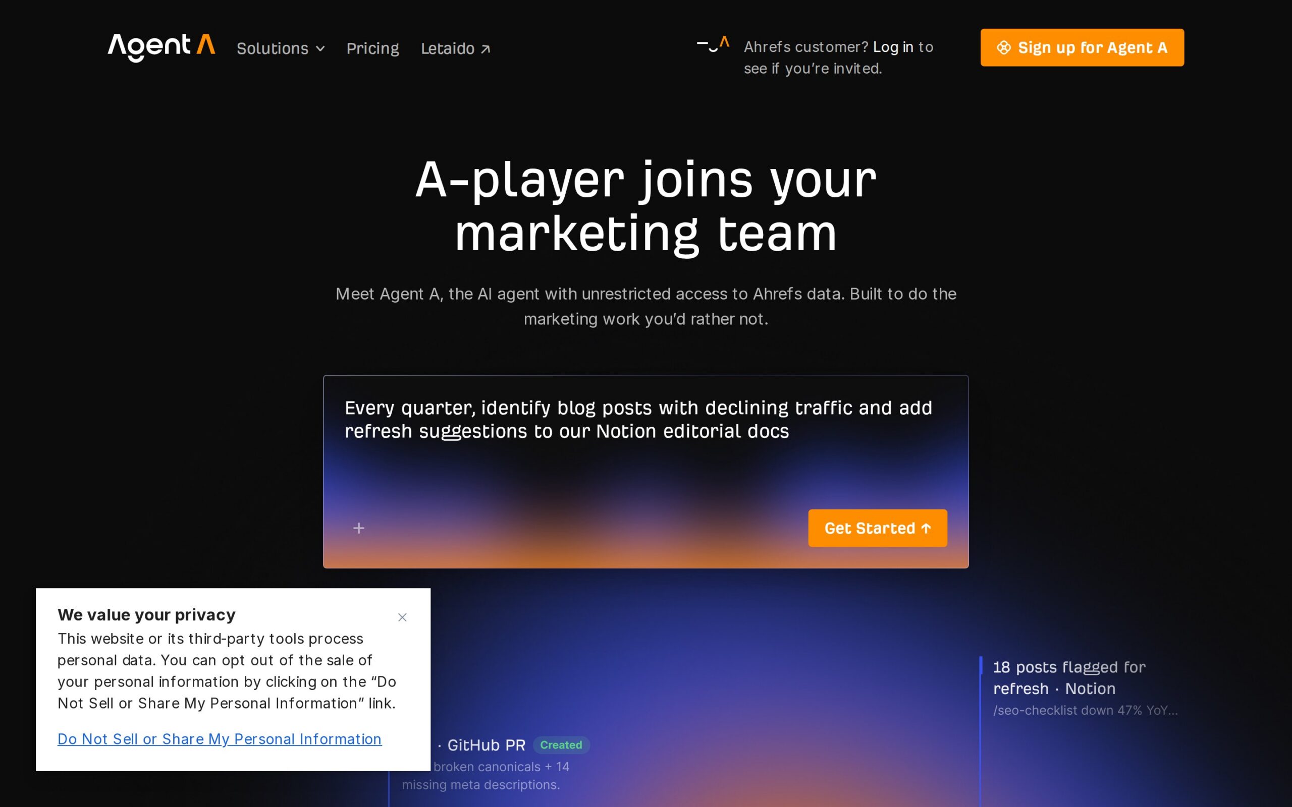 Agent A by Ahrefs