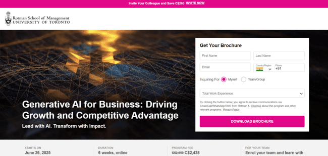 Generative AI for Business: Driving Growth and Competitive Advantage – Rotman School of Management, University of Toronto