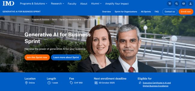 Generative AI for Business Sprint – IMD