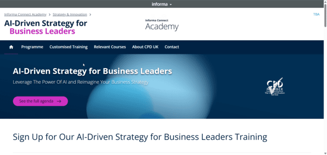 AI-Driven Strategy for Business Leaders – Informa Connect Academy