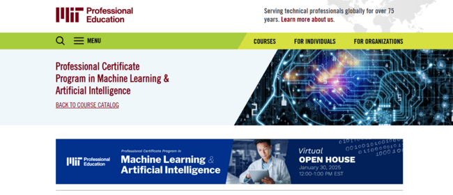 Professional Certificate Program in Machine Learning and Artificial Intelligence – MIT