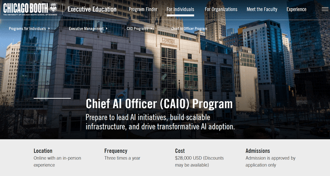 Chief AI Officer Program – University of Chicago Booth School of Business