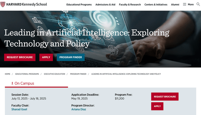 Leading in Artificial Intelligence: Exploring Technology and Policy – Harvard Kennedy School