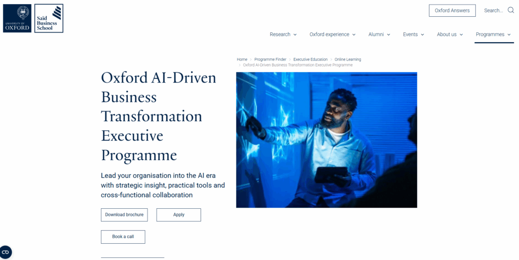 Oxford Saïd Business School – AI and Business Strategy Executive Program