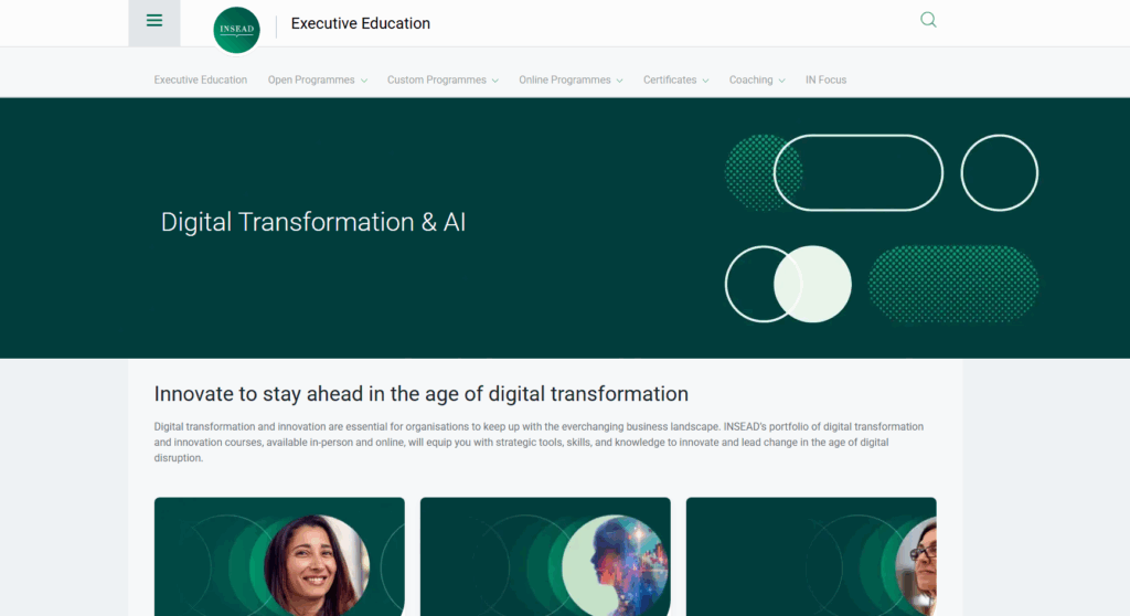 INSEAD Executive Education – Leading Digital Transformation and AI Strategy