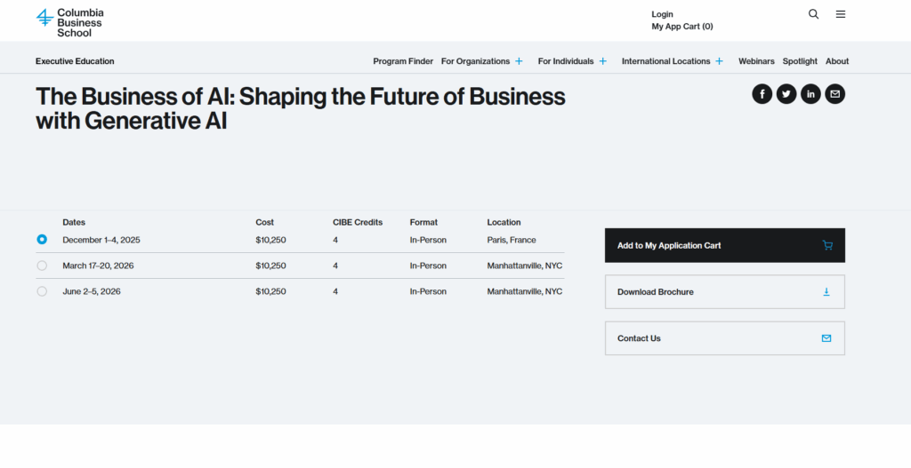 Columbia Business School – Artificial Intelligence and Business Strategy