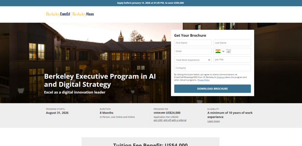 Berkeley Executive Program in AI and Digital Strategy