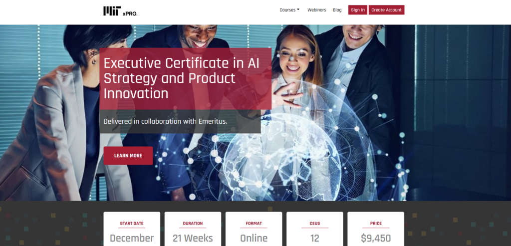 MIT xPRO Executive Certificate in AI Strategy and Product Innovation