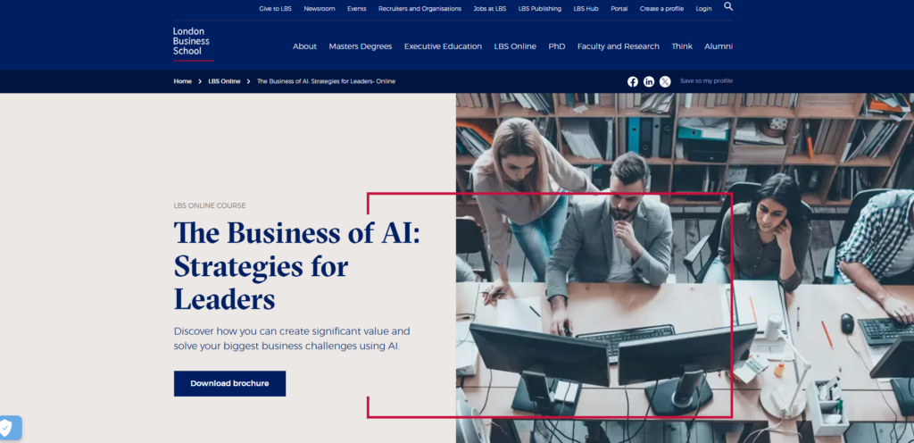 London Business School: The Business of AI – Strategies for Leaders (Online)