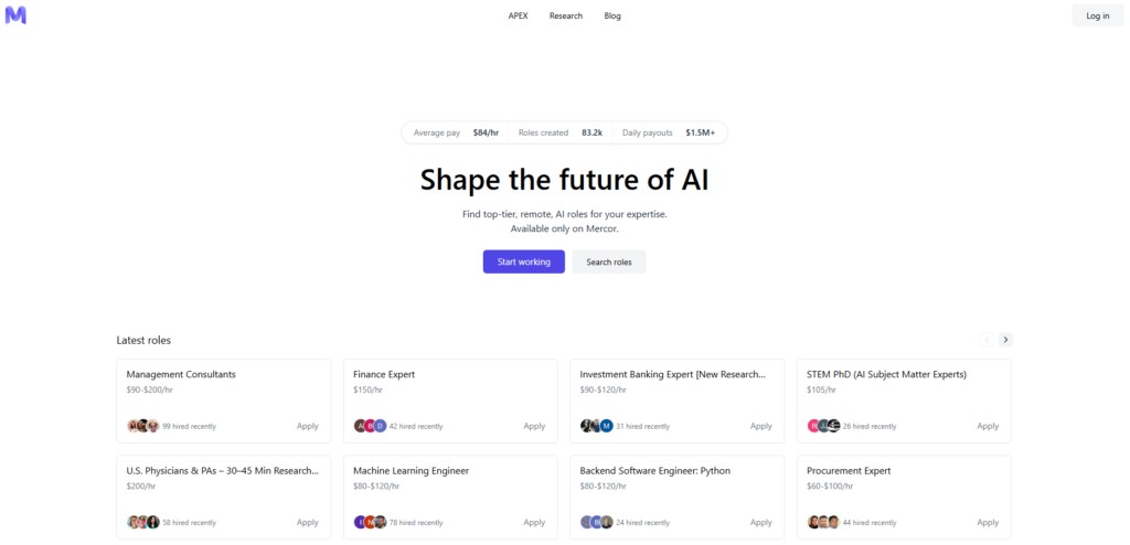 Mercor (Founded: 2023, HQ: Menlo Park, USA)